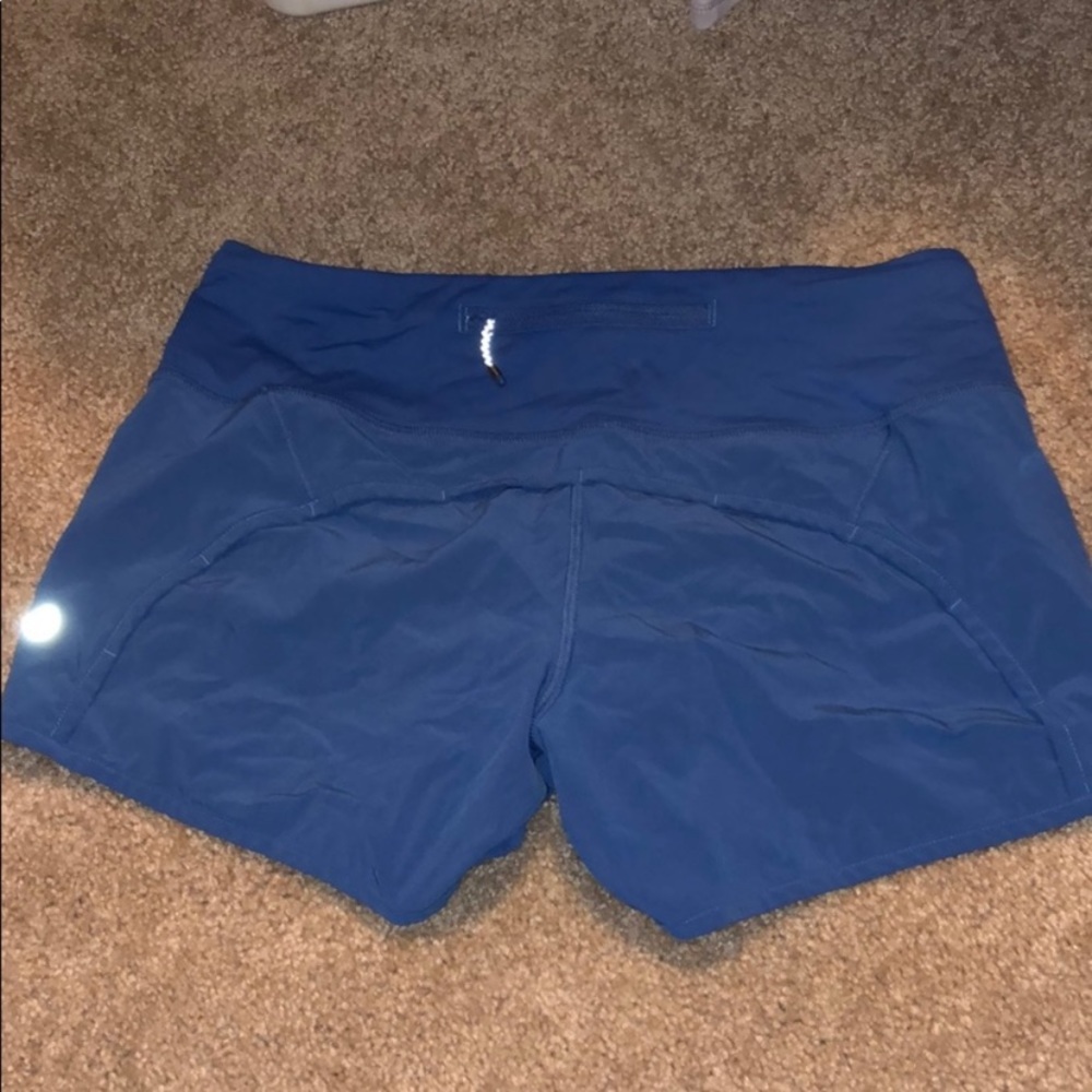 Size 4 royal blue lulu lemon speed up 2.5 shorts